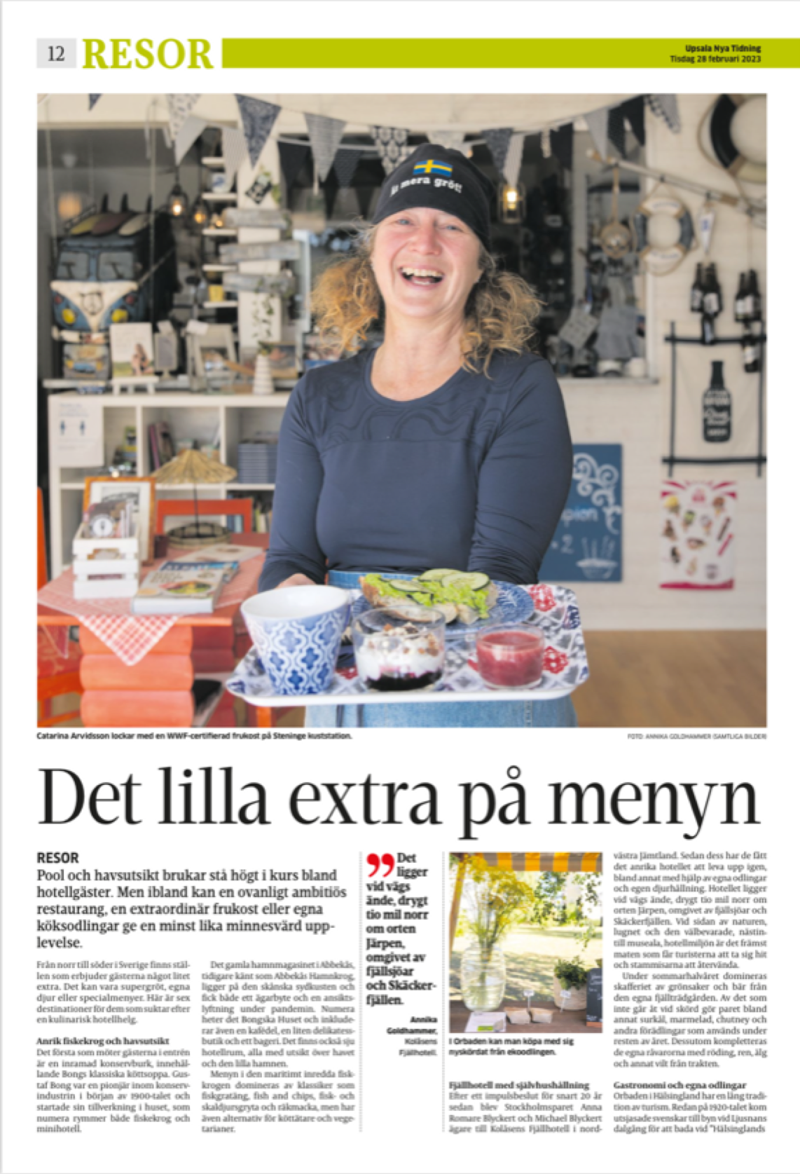 Artikel ur Uppsalas Nya Tidning om Kolåsens Fjällhotell.